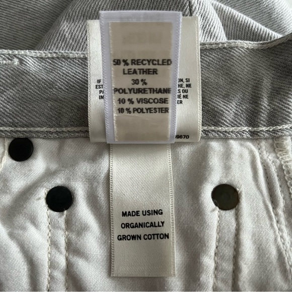 Agolde 90s Pinch Waist High Rise Straight Leg Leather Patch Jeans - Size… - Picture 9 of 11